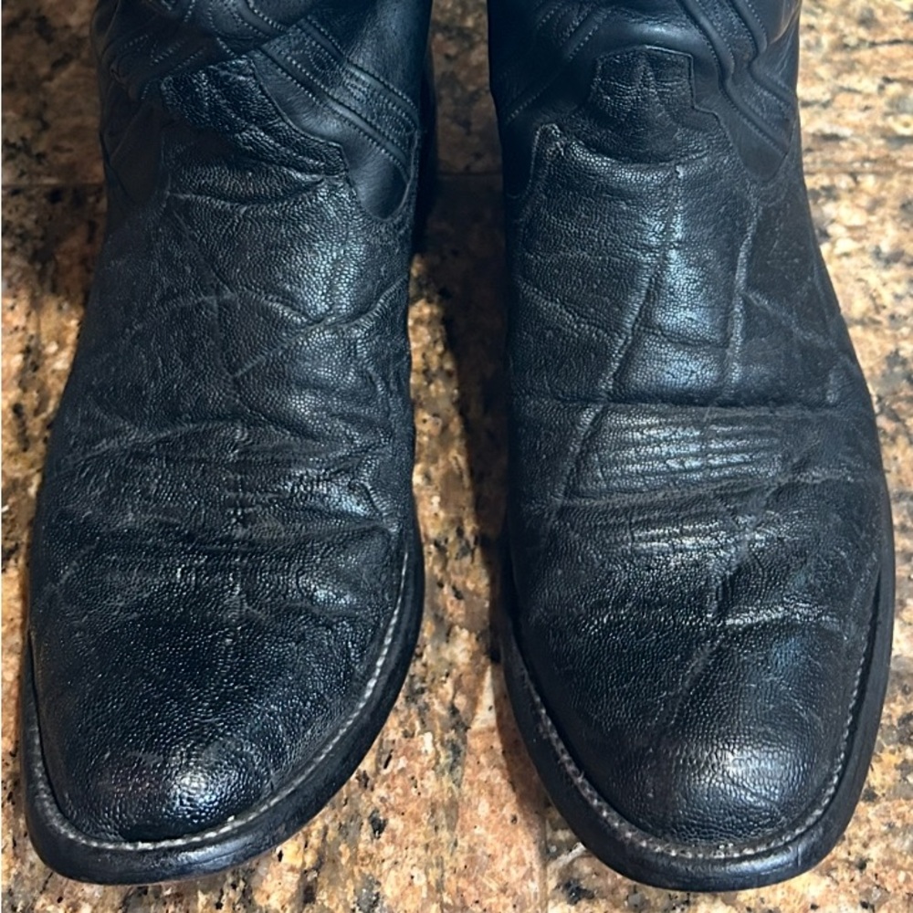 Men's Vintage Black Elephant Cowboy Boots - Picture 3 of 16